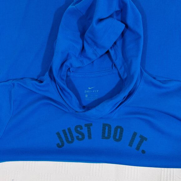 Nike XXL Dri Fit Hoodie Royal Blue Just Do It Poly Cotton Blend - Picture 2 of 8